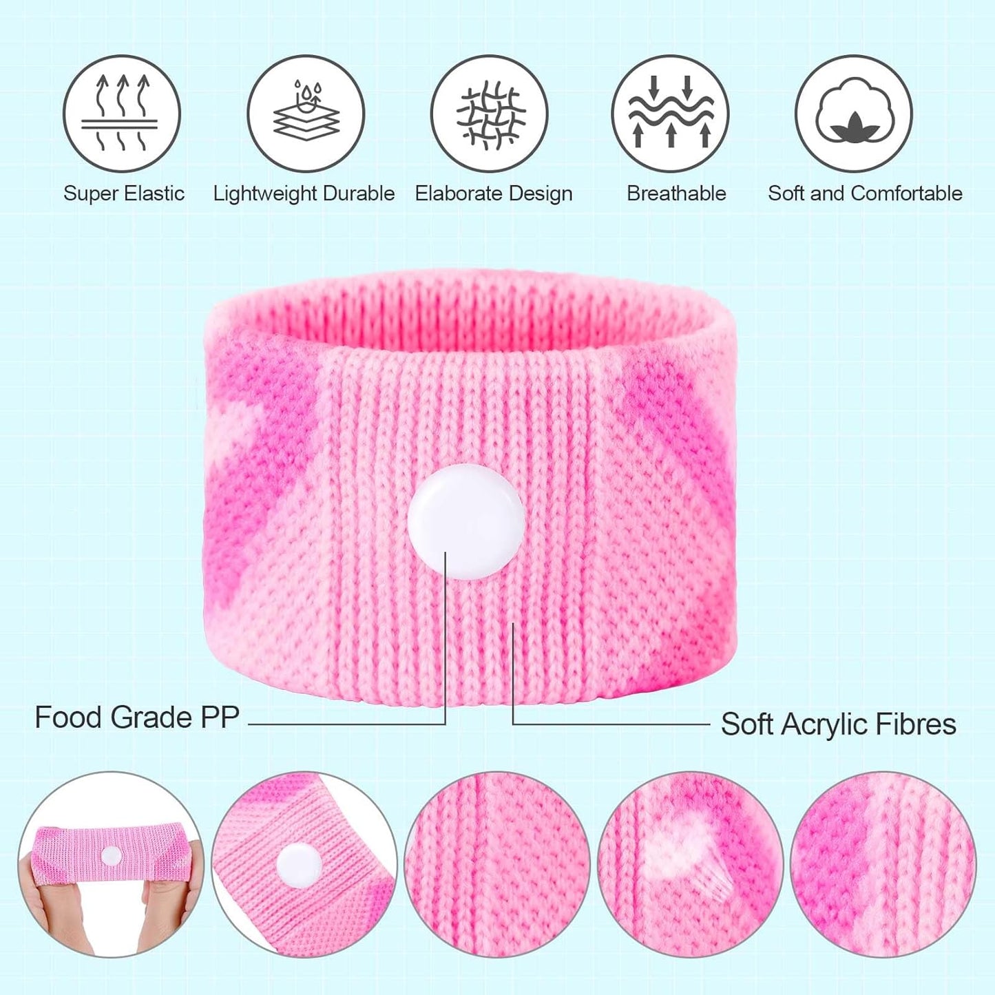 LYJEE Motion Sickness Bands for Kids, Travel Sickness Relief Wristbands, Anti-Nausea Wristbands for Car or Sea Sickness