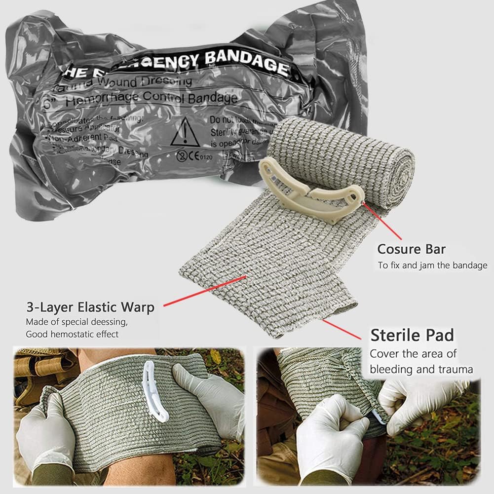 Tourniquet Pouch (Israeli Bandage + Pouch), Portable IFAK Pouch Small Trauma Medical Kit Tactical First Aid Pouch, Emergency EMT for Camping and Hiking (Tan)