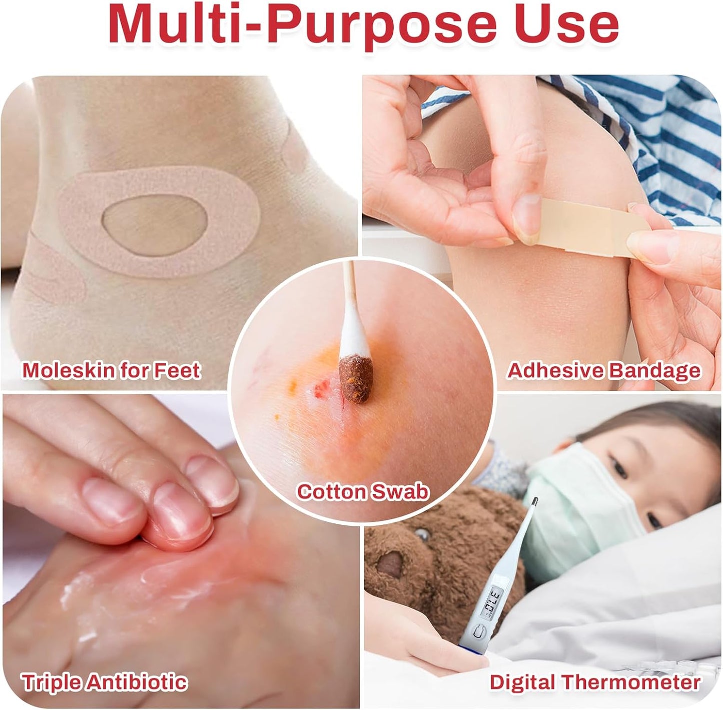 RHINO RESCUE 240 Piece All-Purpose First Aid Kit, Home & Office Professional Medical Supplies, Ideal for Emergency, School, Business, Car, Camping