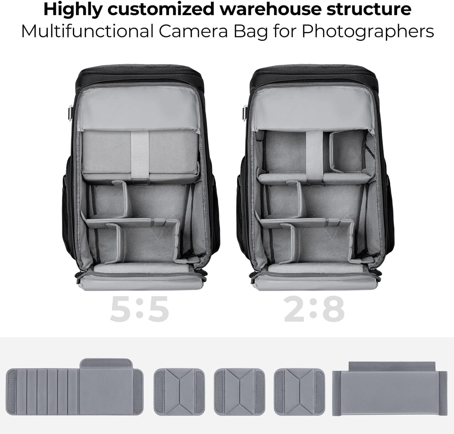 K&F CONCEPT Professional Camera bags for photographers 25L Large Capacity Camera Case Waterproof Photography Camera Backpack for Dslr Cameras