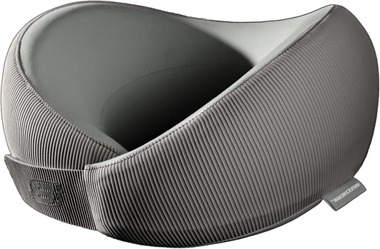 Skechers Men's Memory Foam Neck Pillow, Comfortable & Breathable Travel Pillow,Neck Pillow Airplane for Travel, Car Rides, Home, and Office Use, Ergonomic Design for Men and Women,Grey