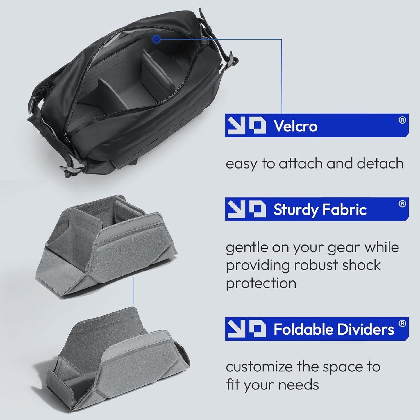 ULANZI Camera Sling Bag, Water-Resistant Camera Case with Tripod Holder, DSLR/SLR/Mirrorless Camera Bags Crossbody for photographers - Black 9L Capacity