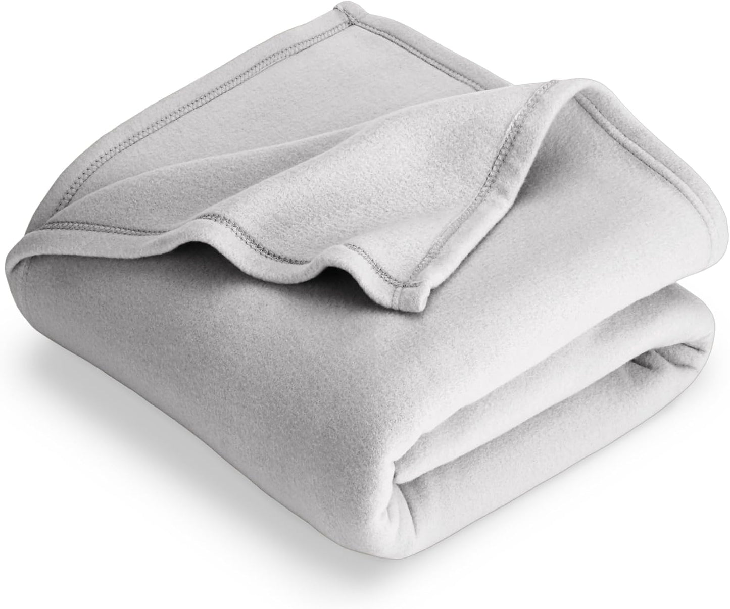 Bare Home Polar Fleece Blanket - Full/Queen - Warm & Cozy - Premium Fleece - Throw for Bed, Sofa, Camping, Travel and Cold Nights - Lightweight Blanket (Full/Queen, Light Grey)