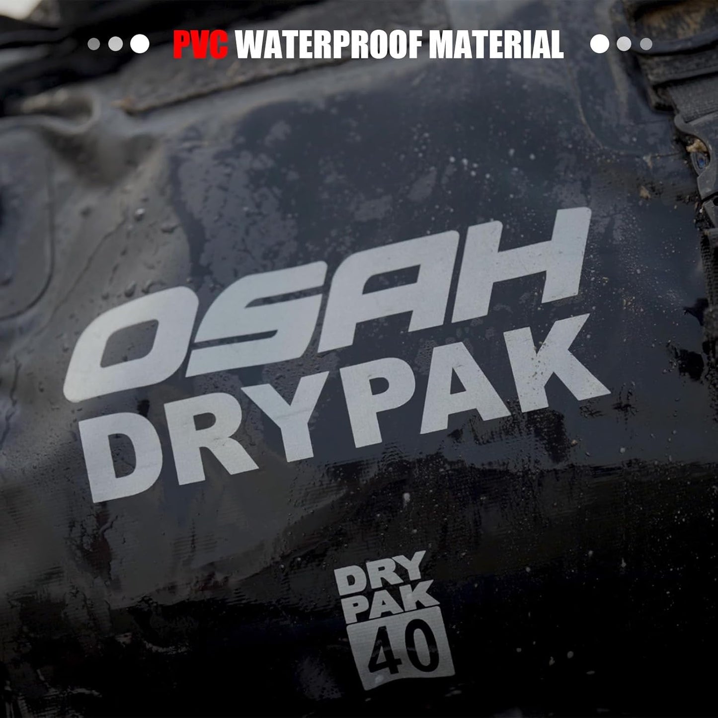 Waterproof Duffel& Luggage Bag - Motorcycle Dry Bag Tail Saddle Bags with Roll Top Closure,Large Storage Space,for Camping, Kayaking, Fishing & Traveling(MudBrown, 40L)