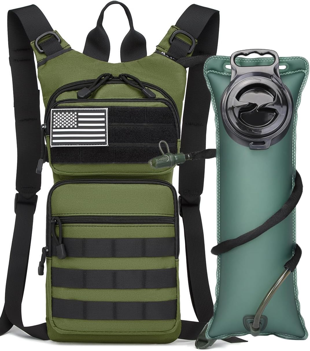 ATBP Insulated Water Hydration Pack Bag with 3L TPU Bladder Tactical Molle Hydration Backpack for Hiking Cycling Running