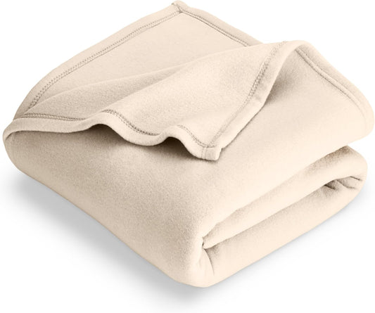 Bare Home Polar Fleece Blanket - King - Sand - Warm & Cozy - Premium Fleece - Throw for Bed, Sofa, Camping, Travel and Cold Nights - Lightweight Blanket (King, Sand)