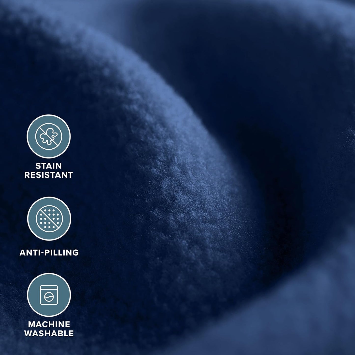 Bare Home Polar Fleece Blanket - Full/Queen - Dark Blue - Warm & Cozy - Premium Fleece - Throw for Bed, Sofa, Camping, Travel and Cold Nights - Lightweight Blanket (Full/Queen, Dark Blue)