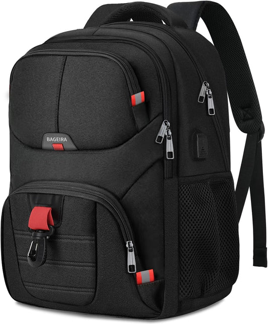 Black Backpack for Men, School Backpack for Boys Teens, Backpacks for School, College backpack, Book Bag, Water Resistant Bookbag, Business Work Travel Mochilas escolares para adolescentes