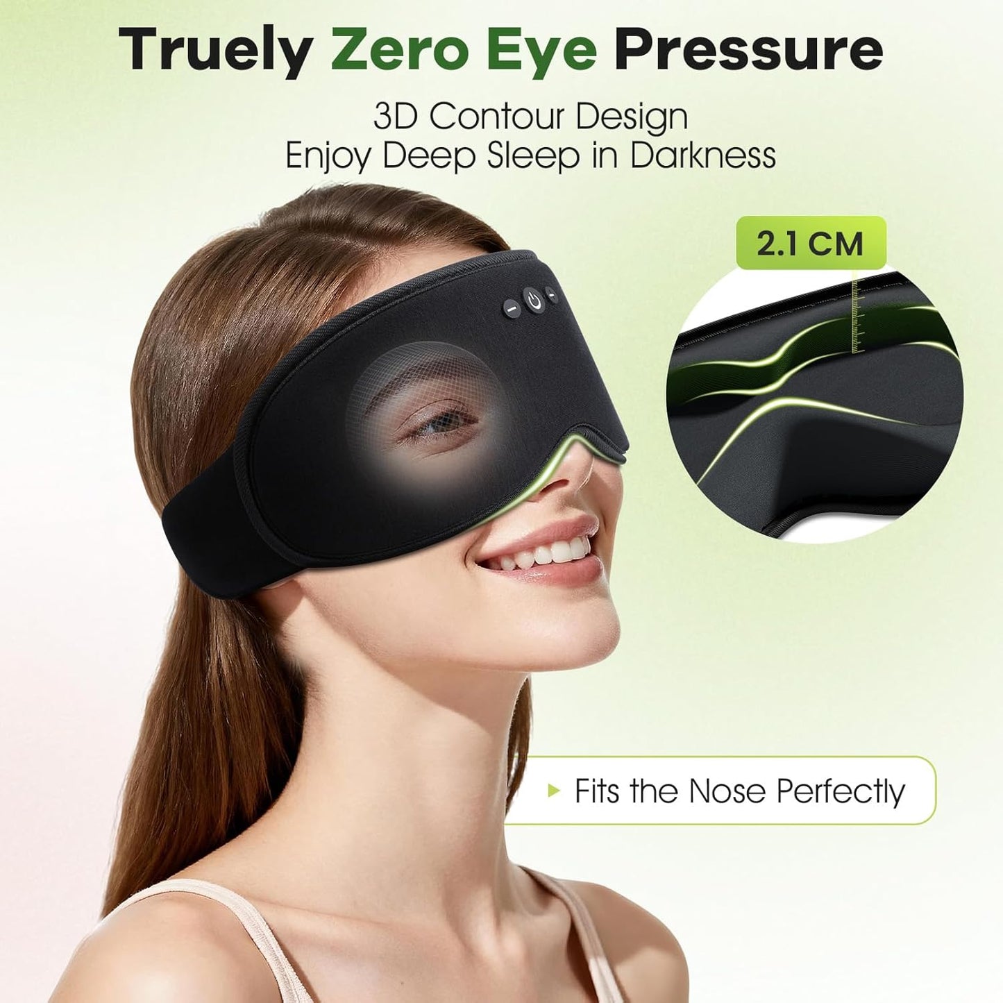 3D Sleep Headphones with Bluetooth 5.4 Sleep Mask, Bamboo Cotton Music Wireless Bluetooth Eye Mask for Sleeping, Earphones HD Speaker Microphone for Travel, Gifts for Men Women, Removable