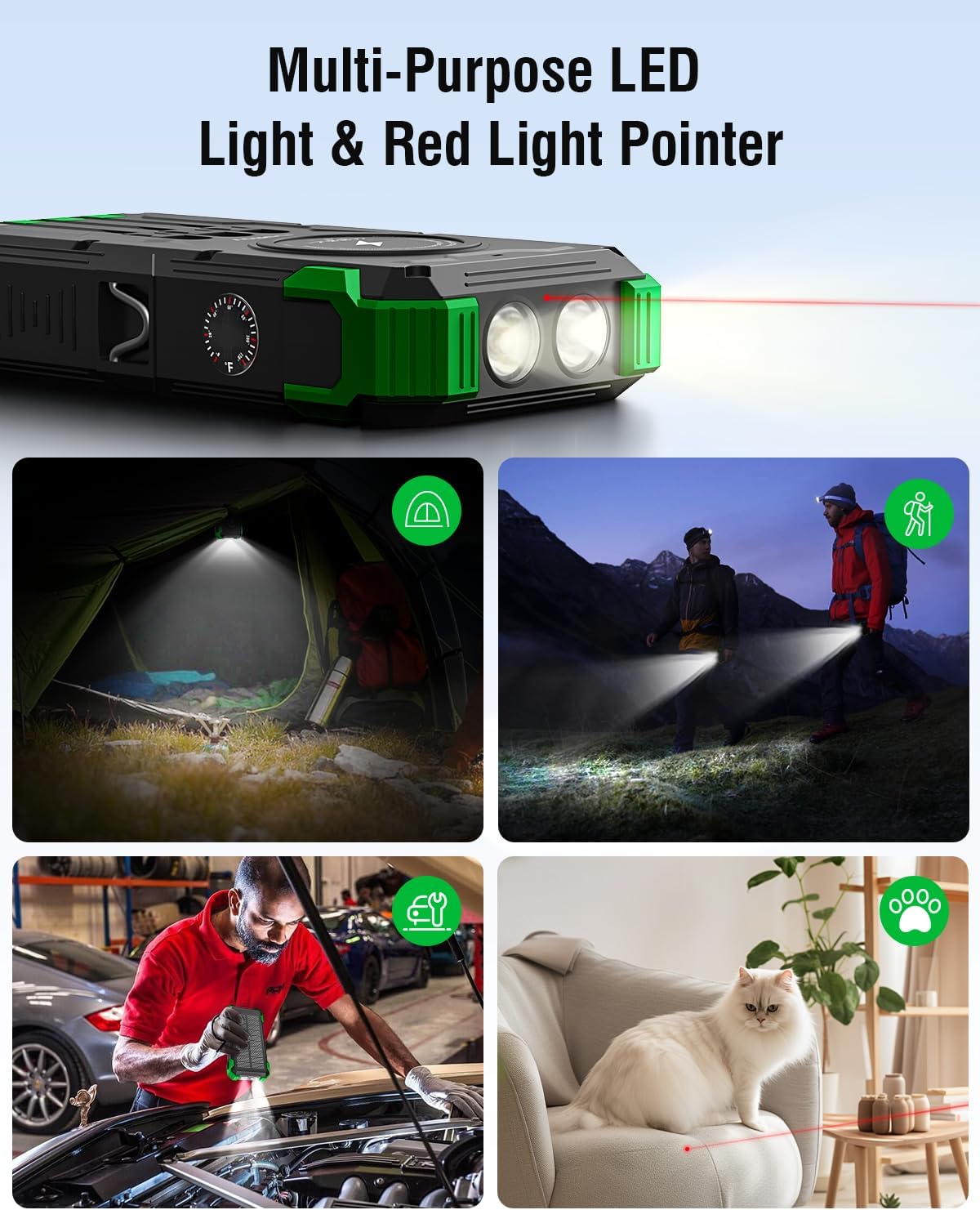 Solar Charger Power Bank, 42800mAh Wireless Portable Charger with USB-C in/Output, QC3.0 Fast Charging 15W 4 Ports Outdoor Battery Pack Built-in Dual Led Flashlights for iPhone Samsung etc