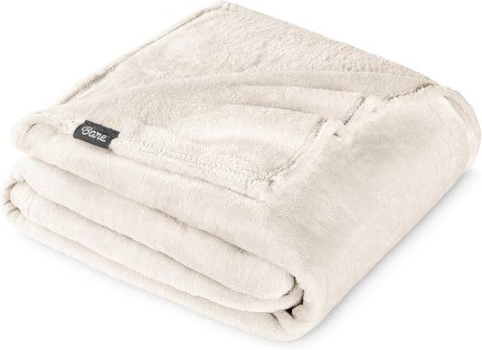 Bare Home Fleece Blanket - Throw Extra Long - Ultra-Soft Lightweight for Bed, Sofa, and Couch - Luxury Microplush - Cozy Warm Blanket (Throw XL, Vanilla)