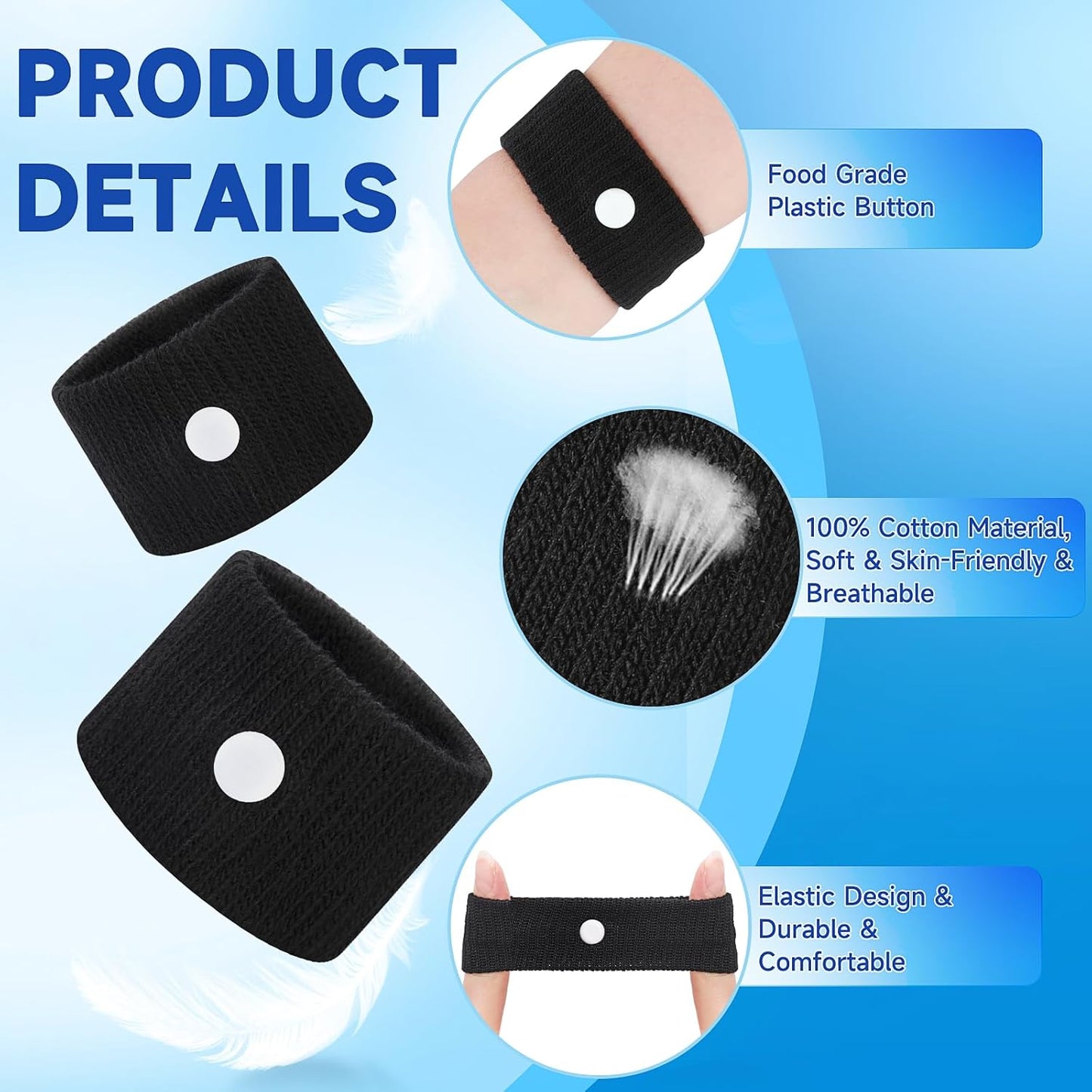 LYJEE Motion Sickness Bracelets for Adults and Kids Motion Sickness Bands Nausea Relief for Pregnant Women Acupressure Nausea Relief for Car, Sea, Air Sickness