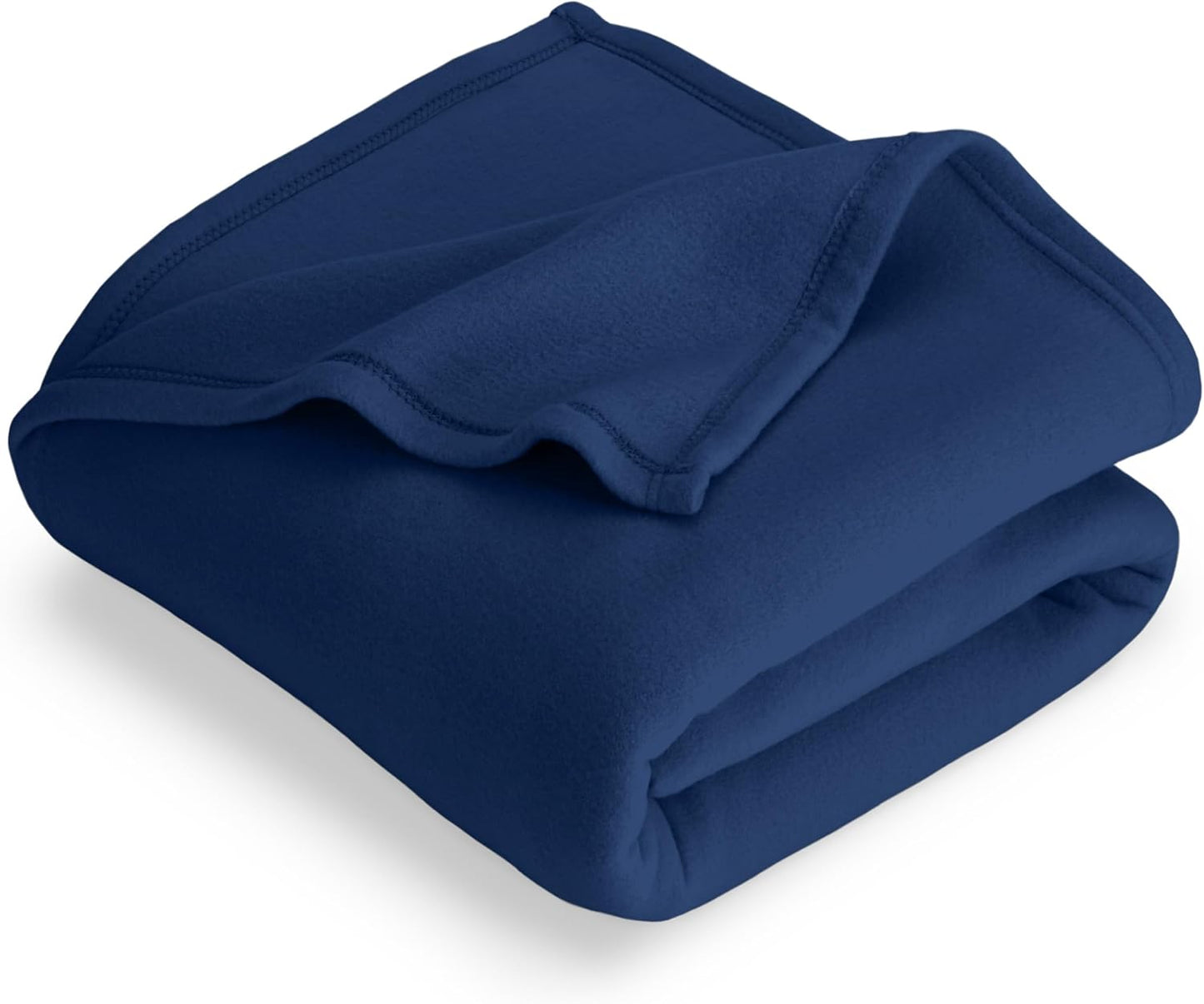 Bare Home Polar Fleece Blanket - Full/Queen - Dark Blue - Warm & Cozy - Premium Fleece - Throw for Bed, Sofa, Camping, Travel and Cold Nights - Lightweight Blanket (Full/Queen, Dark Blue)