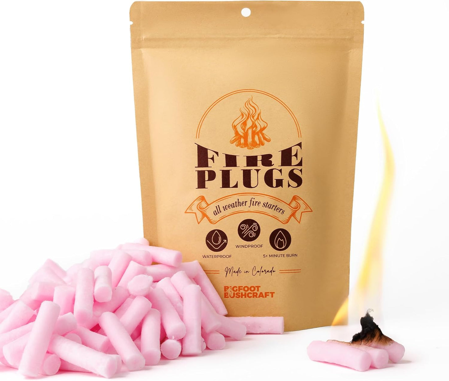 Non-Toxic Waterproof Fire Starters with 5+ Minute Burn for Emergencies, Survival, Campfires, Fire Pits, Grills - Made in The USA - 30 Pack