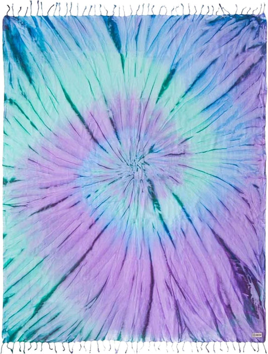 Sand Cloud Extra Large Turkish Beach Towel - Sand Free - 100% Organic Turkish Cotton Yarn - Quick Dry Towel for Beach, Picnic Blanket or Throw - As Seen on Shark Tank - Tie Dye (Luna)