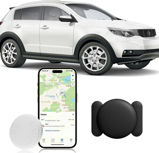 No Subscription Vehicle GPS Tracker,Portable Car GPS Tracker Work with Apple Find My（iOS Only,Mini Magnetic GPS Device Full Coverage Pinpoint Vehicle Location Elderly Children Pets (Black,1PCS)