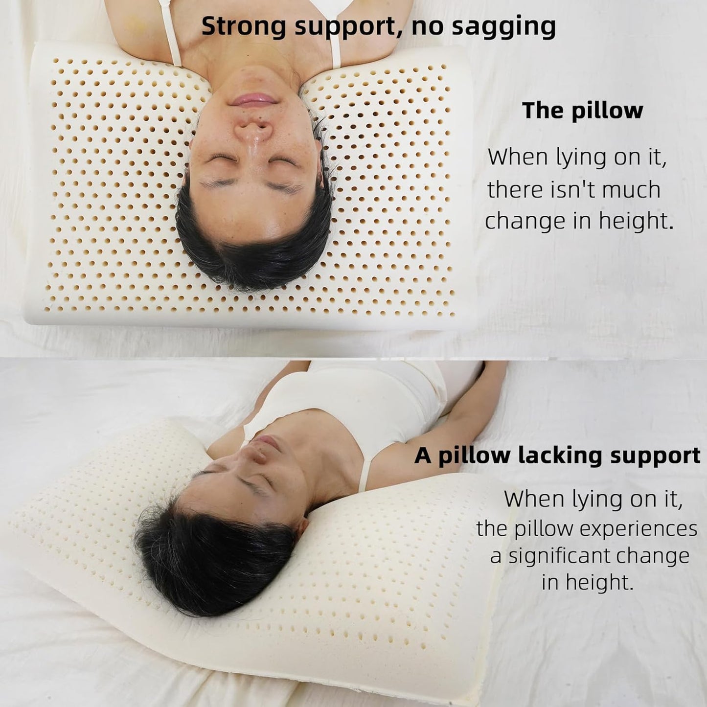 Ultra Thin Nature Latex Foam Pillow-Bouncy Yet Sturdy Soft and Supportive，Ultra Slim Cervical Neck Contour Pillow for Back Sleepers，for Neck Shoulder Pain Relief(23.6"×15.7"×3.1"/3.9")