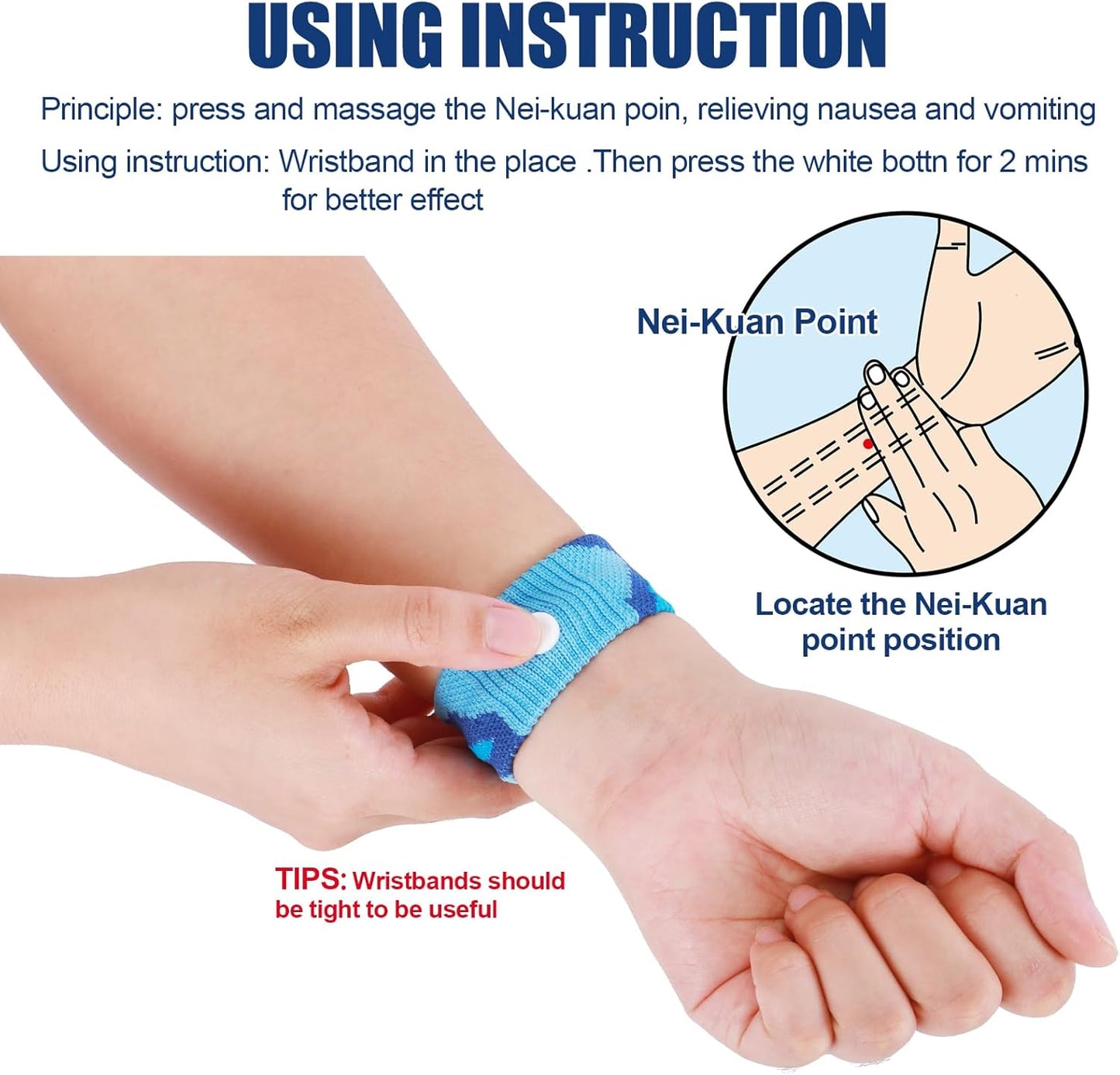 LYJEE Motion Sickness Bands for Kids, Travel Sickness Relief Wristbands, Anti-Nausea Wristbands for Car or Sea Sickness