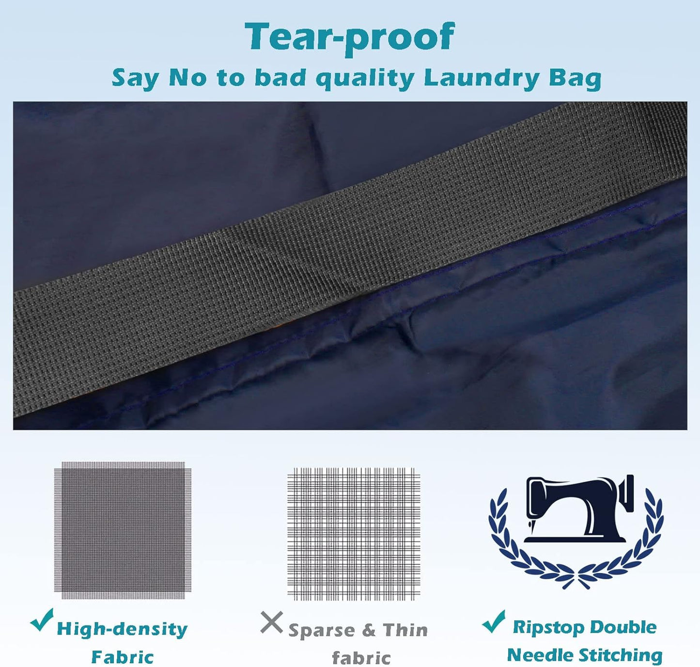 Heavy Duty Laundry Bag 2 Pack XL Nylon Laundry Bags with Straps, Washable Large Dirty Clothes Organizer with Drawstring Closure, Travel Washing Bag Fit a Laundry Hamper or Basket