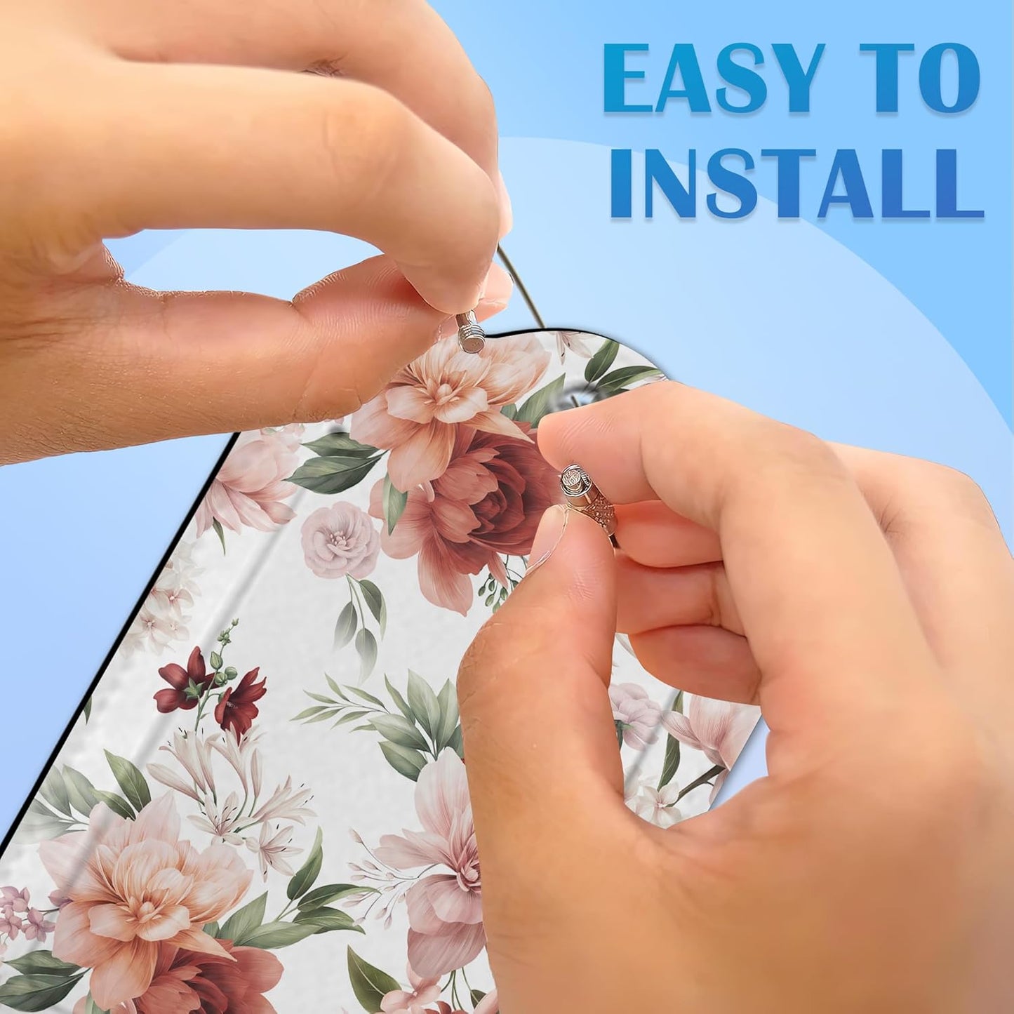 Watercolor Floral Hand Painting Luggage Tags for Suitcases, 2 Pack Cute PU Leather Suitcase Tag Identifiers with Address Card for Baggage Tag