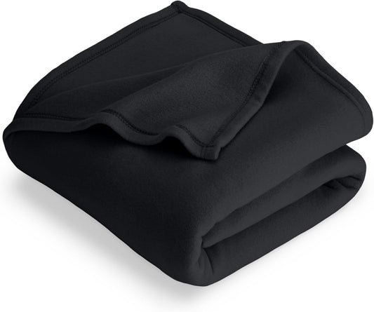 Bare Home Polar Fleece Blanket - Throw - Black - Warm & Cozy - Premium Fleece - Blanket for Bed, Sofa, Camping, Travel and Cold Nights - Lightweight (Throw, Black)