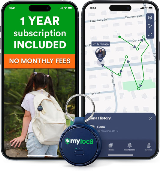 GPS Tracker for Kids with SOS Button – Real Time Tracking Device for Kids, Backpack, Keys - Smart Alerts - Long Battery Life Locator Tag – Android & iOS Compatible (12-Mo Subscription Included)