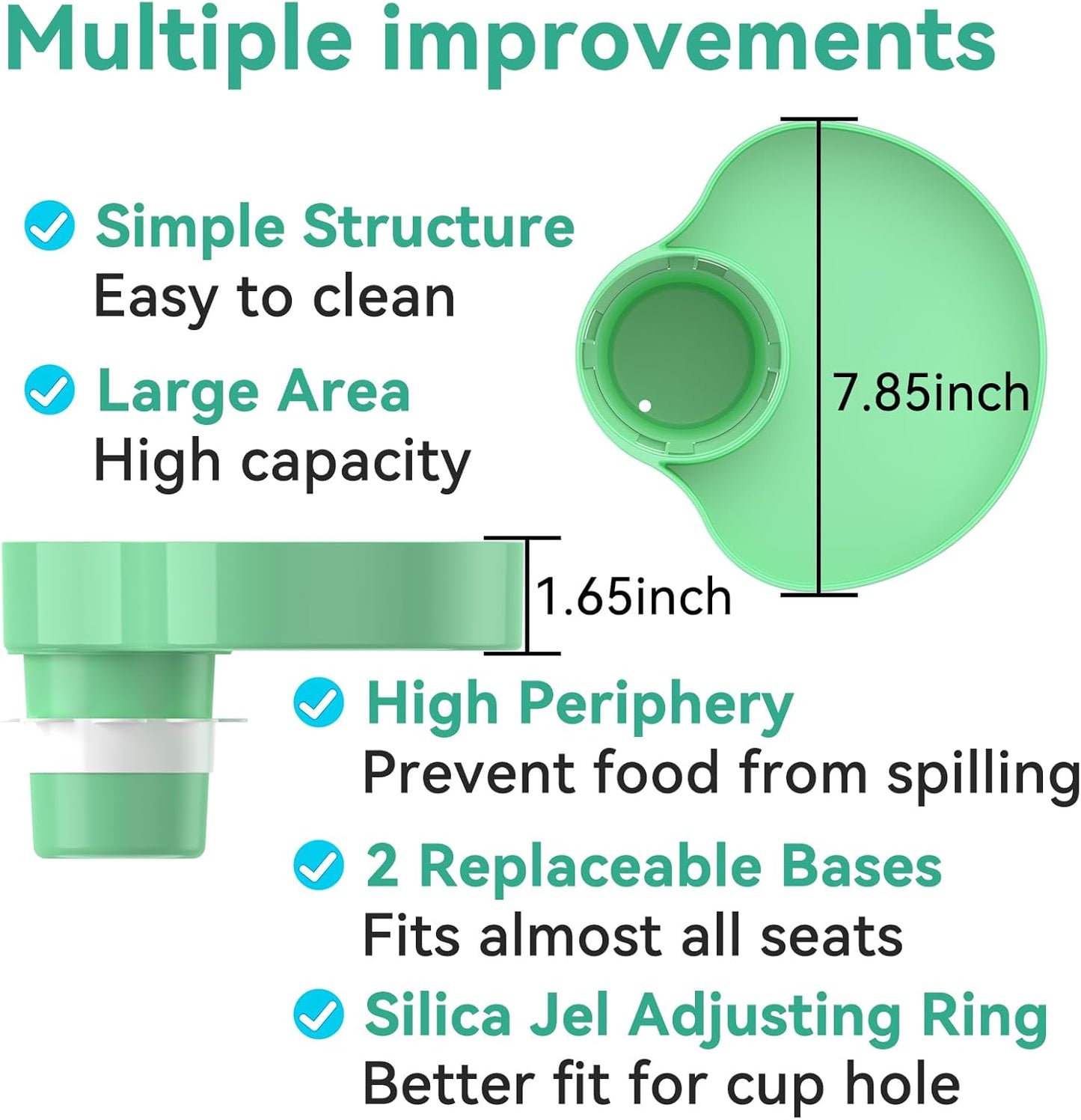 Kids Car Seat Tray, Travel Tray with Cup Holder for Toddler Baby, Kids Car Seat Food Snack Organizer for Road Trip, Stroller snack Organizer Travel Must Haves Toddler Must Haves (Light Green, 1 PCS)