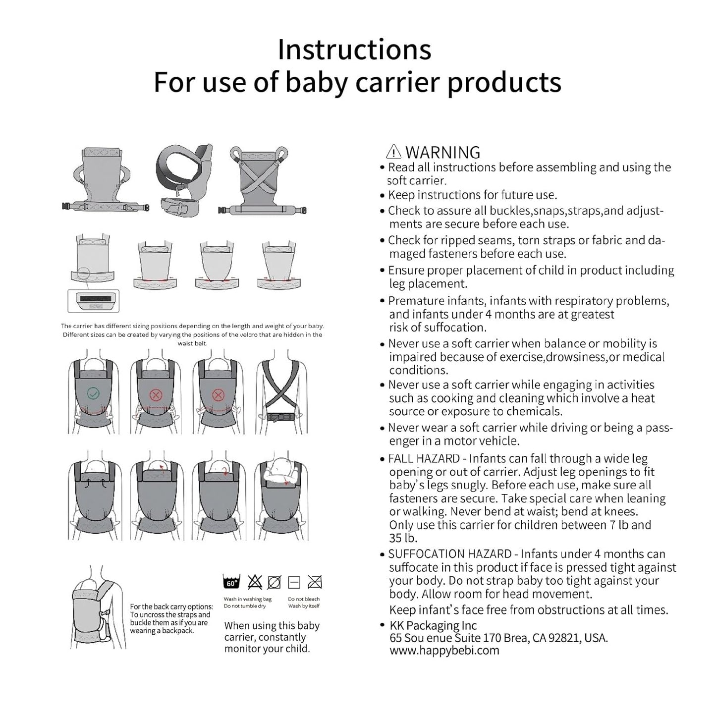 Baby Carrier for Newborn to Toddler, 7-35 lbs Weight Capacity, Ergonomic Backpack Design, Front and Back Facing Options, Blue