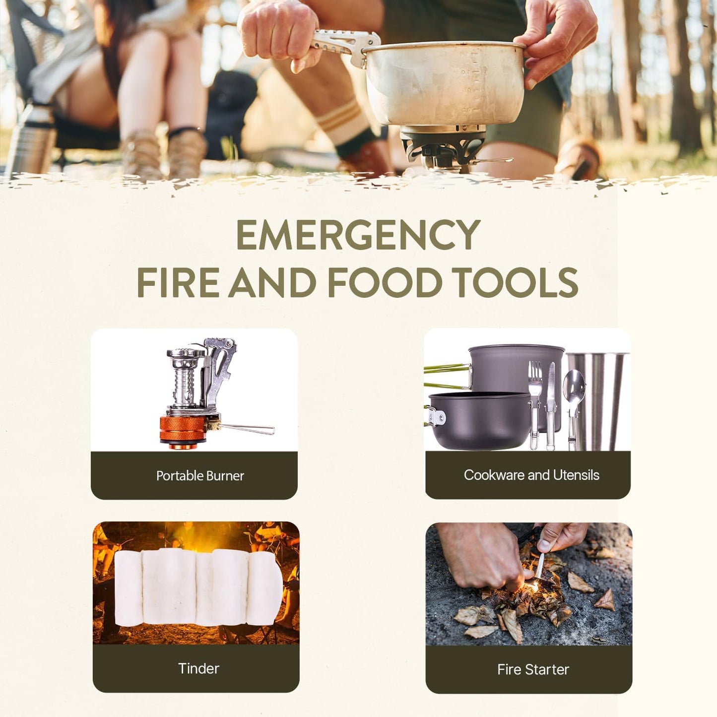 72-Hour Survival Kit | Emergency Bug Out Bag with First Aid, Water Filter, Food, Tools | 45L Tactical Backpack for Camping, Hiking, Outdoor Emergency Preparedness