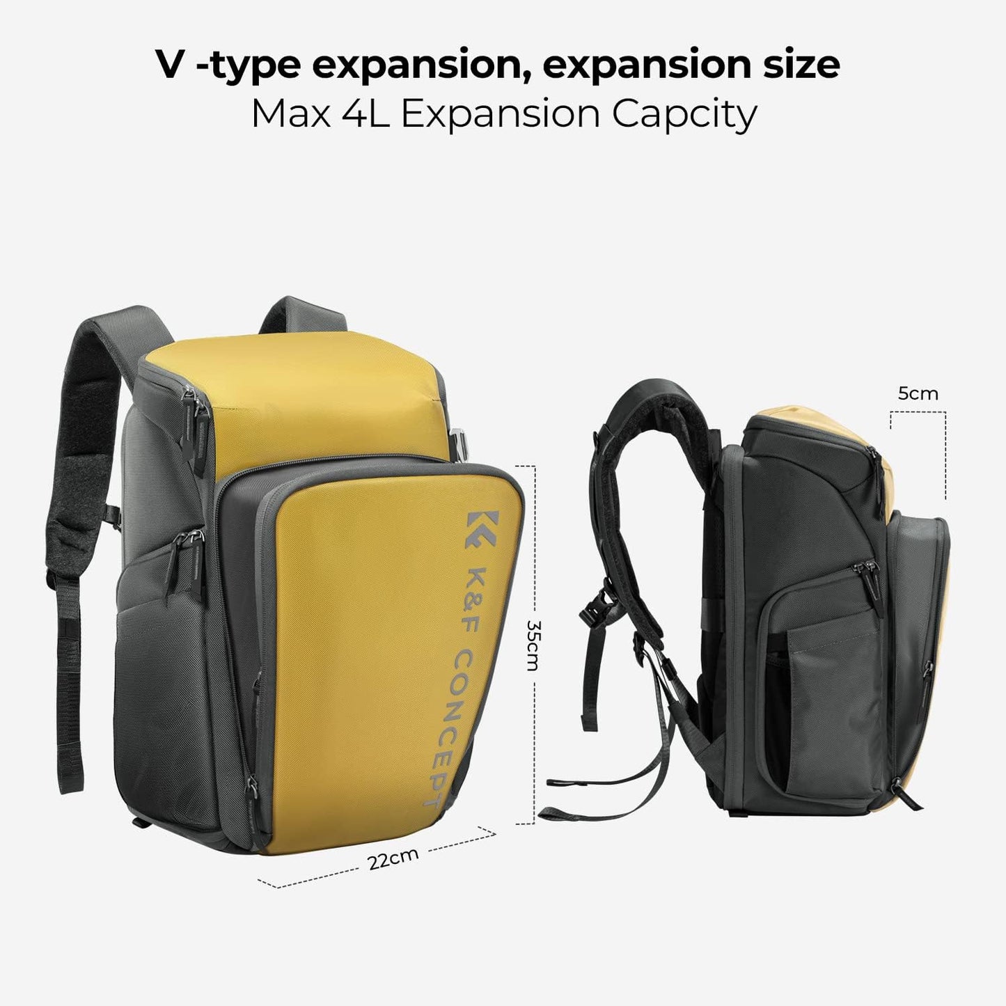 K&F CONCEPT Professional Camera bags for photographers 25L Large Capacity Camera Case Waterproof Photography Camera Backpack for Dslr Cameras