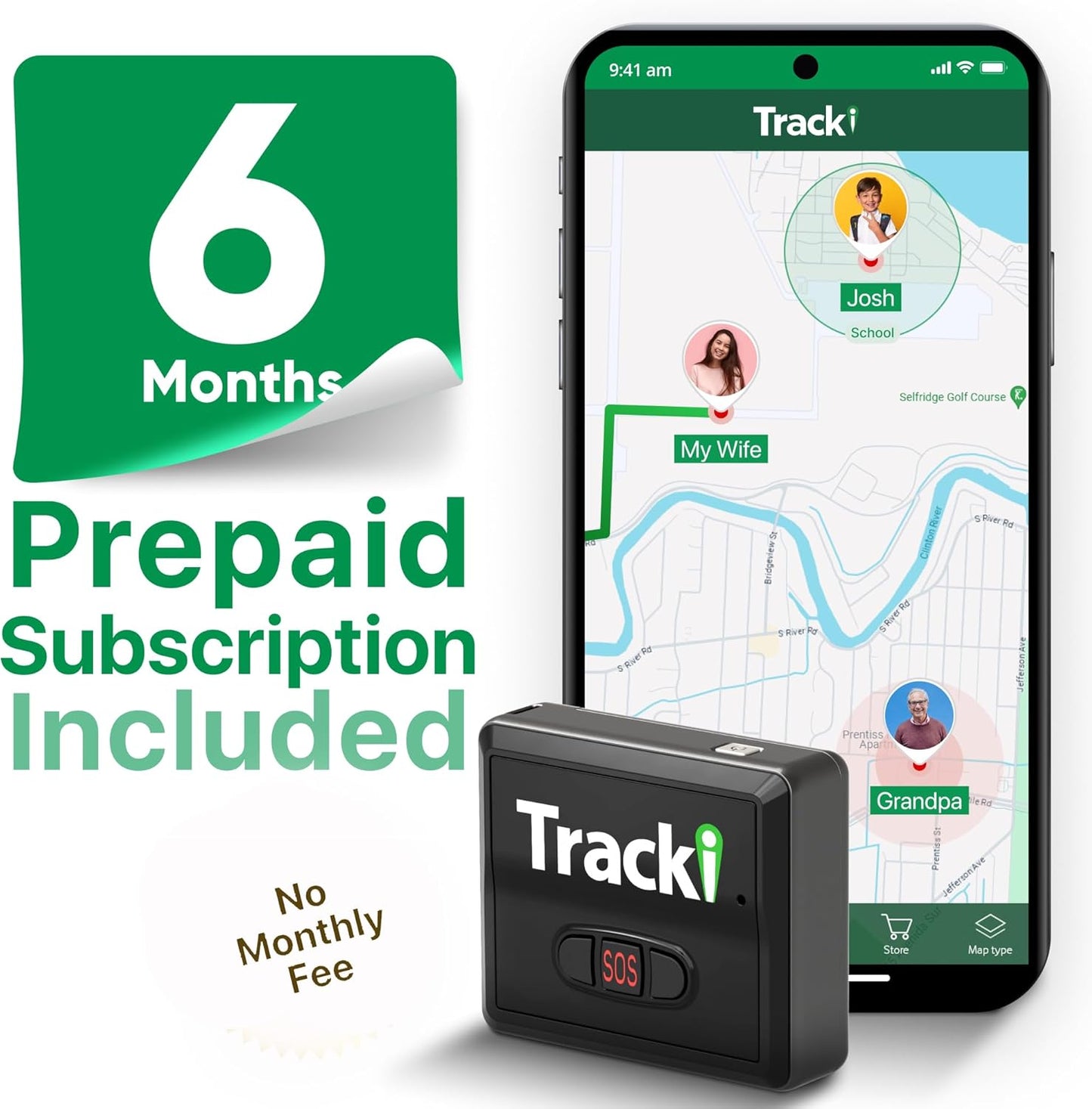Tracki GPS Tracker for Vehicles, Car, Kids. Subscription Needed. US-Made Tech. 4G LTE GPS Tracking Device. Unlimited Distance, US & Worldwide. Small (Tracker) (Tracker 6-mo Subscription Incl.)