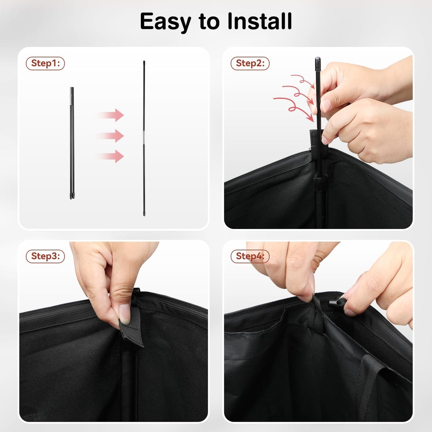 Voova 154L Double Laundry Hamper with Lid and 2 Removable Laundry Bags, Large Collapsible 2 Dividers Dirty Clothes Basket with Handles for Laundry Room, Bedroom, Bathroom, College Dorm, Black