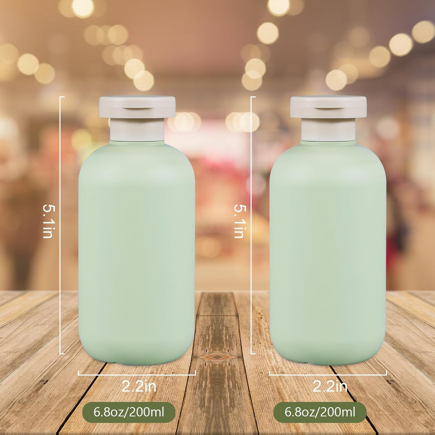 6.8oz Squeeze Bottles with Flip Cap, Refillable Plastic Travel Bottles for Creams, Lotion, Shampoo, Conditioner (2 Pcs)