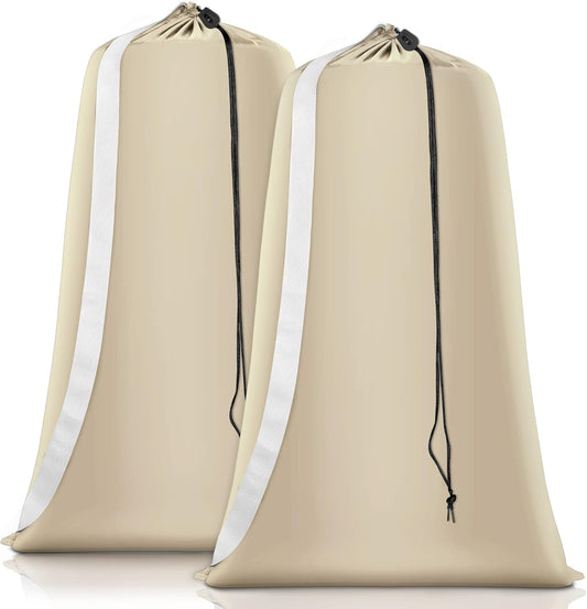 Heavy Duty Laundry Bag 2 Pack XL Nylon Laundry Bags with Straps, Washable Large Dirty Clothes Organizer with Drawstring Closure, Travel Washing Bag Fit a Laundry Hamper or Basket