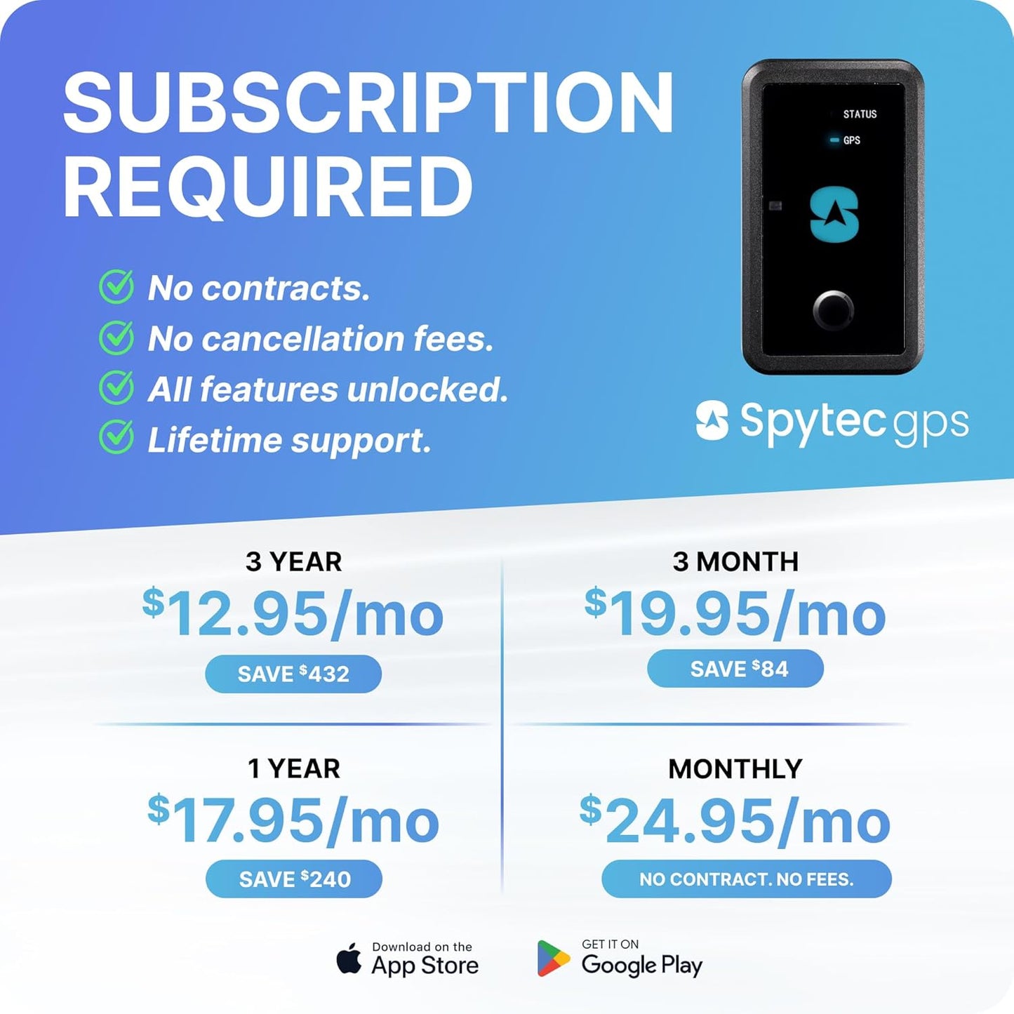 Spy Tec Atlas XL GPS Tracker | 12-Month Battery for Long-Term Tracking, Hidden Weatherproof GPS Tracker for Vehicles, Cars, Trailers, RV, Boats | Asset Tracking | Subscription Needed