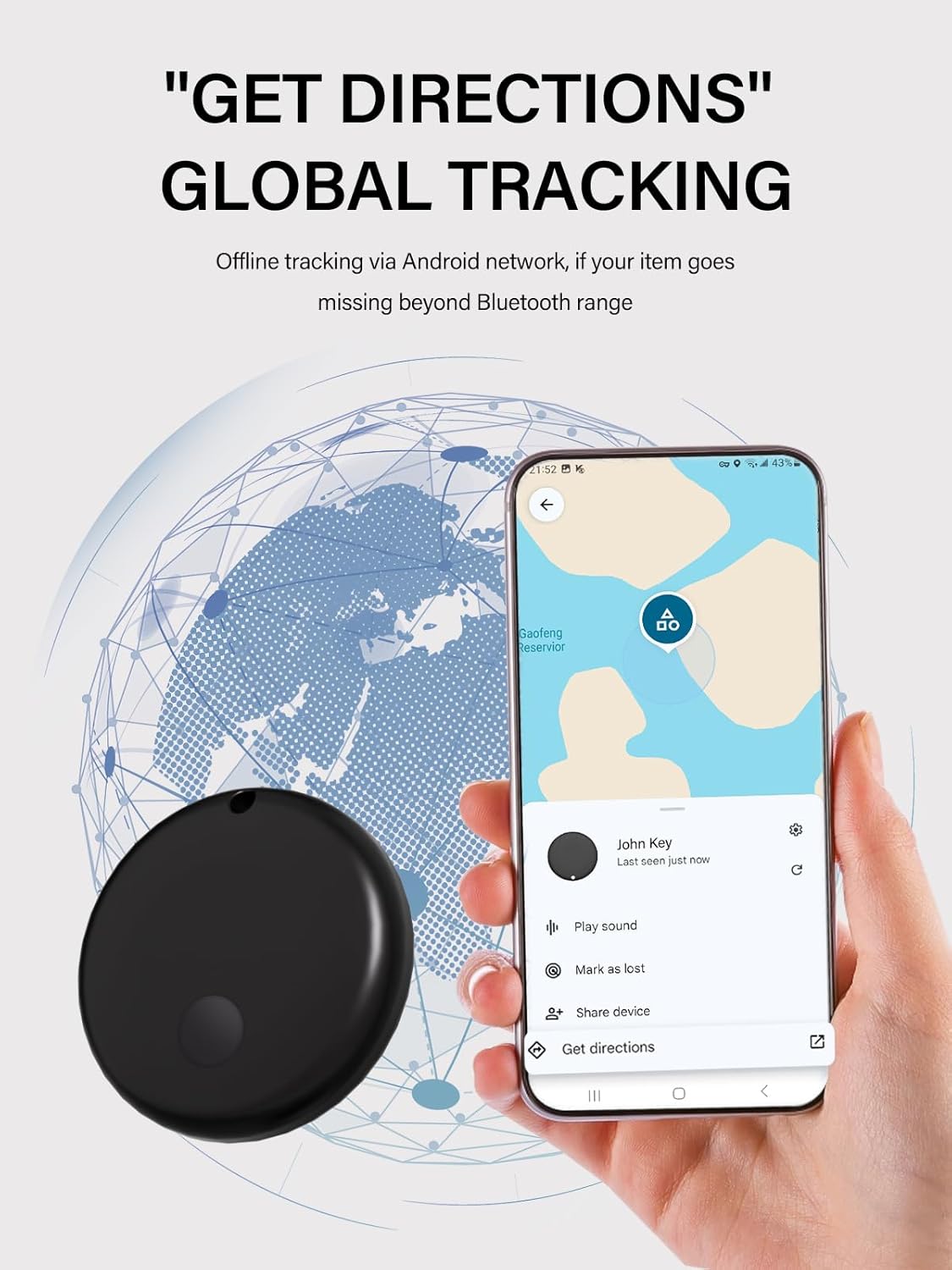 Android Tracker Tags, Works with Google Find My Device App (Android only), Key Finder Item Locator Tracking Device Smart Tags for Luggage, Wallet, Vehicles, Keys (Multi-Color, 4 Pack)