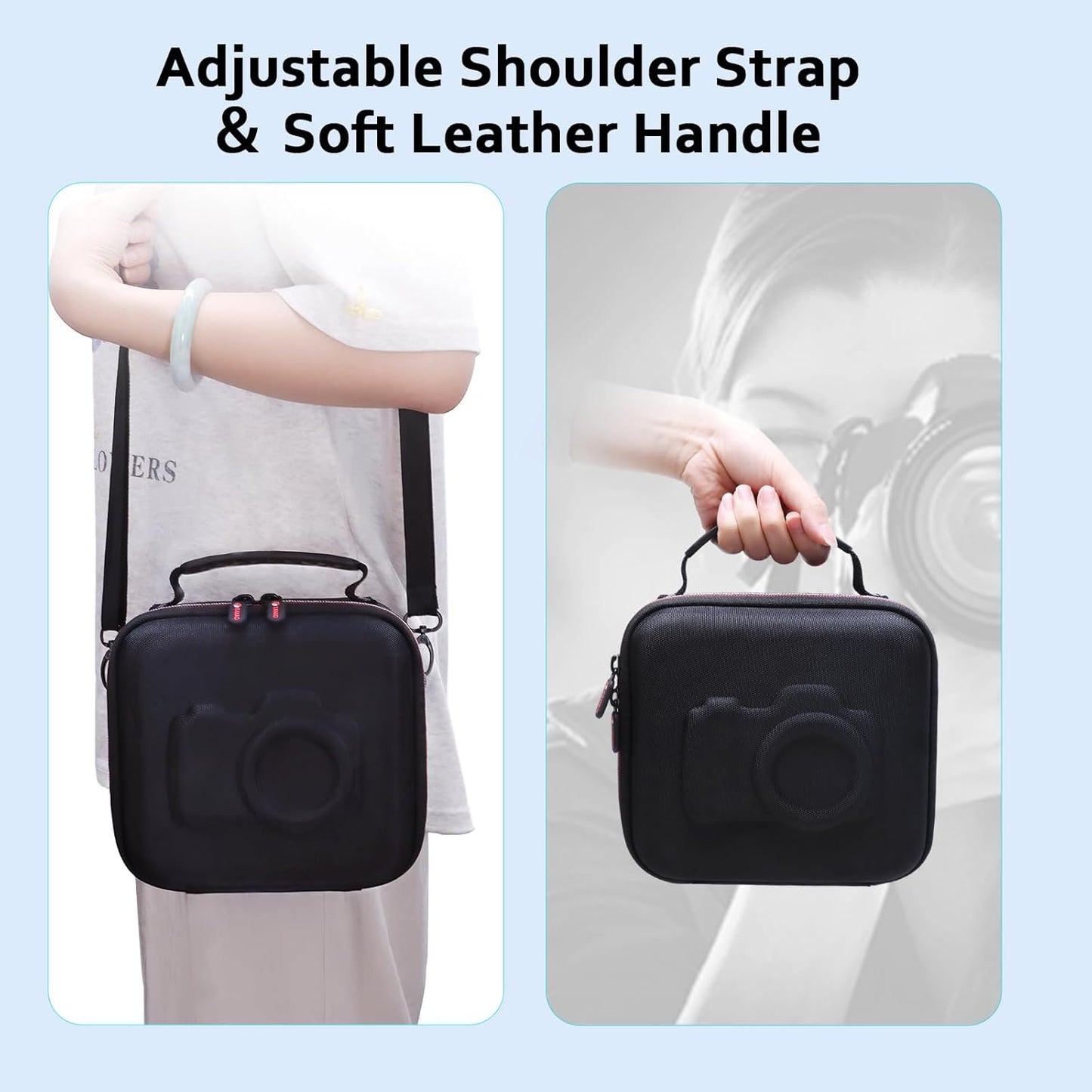 Hard Camera Case Bag Compatible with Canon EOS Rebel T7/T100/T6/R50/R6 or Kodak Pixpro AZ405/AZ425/AZ255/AZ401/AZ252/AZ528 DSLR Camera,for Canon Sony Kodak Panasonic Nikon Mirrorless Camera,Black