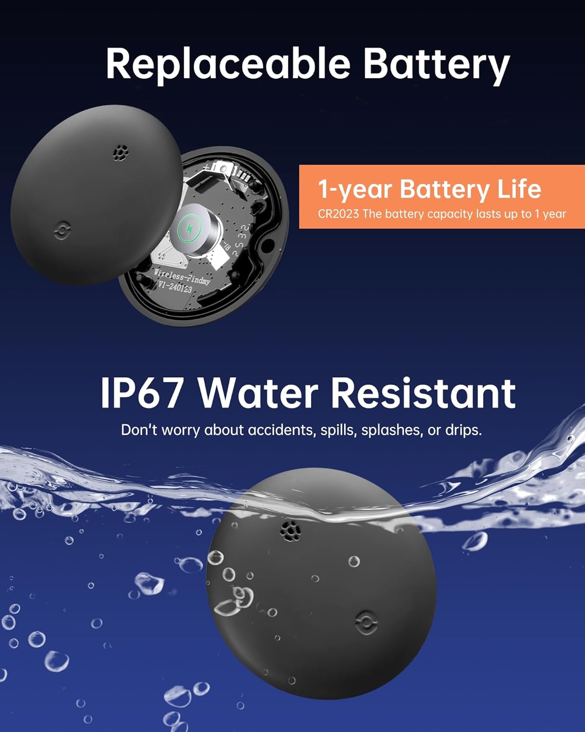 Bluetooth Tracker for AirTag with Keychain, Dual System Air Tracker Tag-for iOS & Android, Smart Tags Anti-Lost Tags, Waterproof Item Finder, Worldwide Smart Location Tag for Keys (Android & iOS)