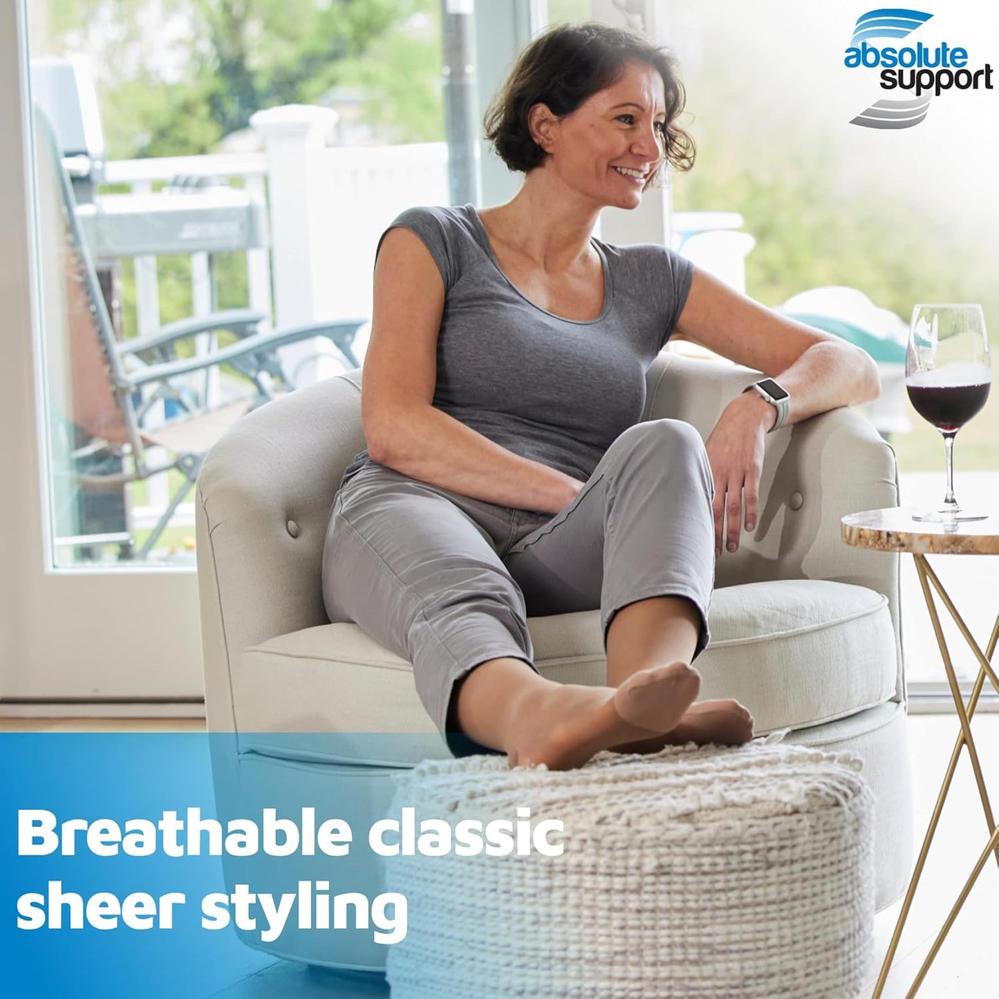 (3 Pairs - Closed Toe) Made in USA - Compression Stockings for Women 15-20mmHg - Sheer Compression Socks for Edema, Pregnancy, Diabetic, Post Surgery Recovery - Taupe, Small - A101T1-3