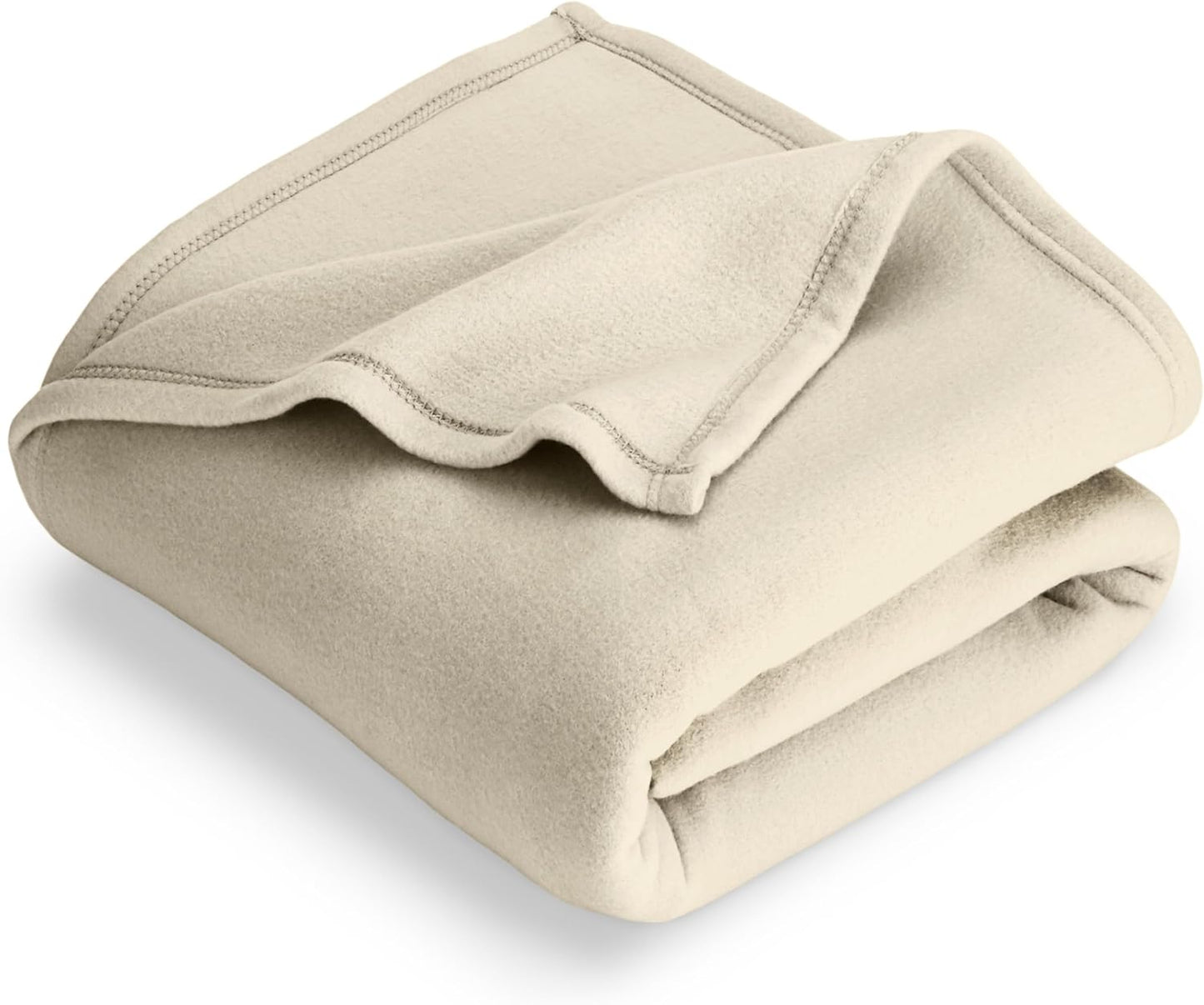 Bare Home Polar Fleece Blanket - Full/Queen - Oyster - Warm & Cozy - Premium Fleece Throw for Bed, Sofa, Camping, Travel and Cold Nights - Lightweight Blanket (Full/Queen, Oyster)