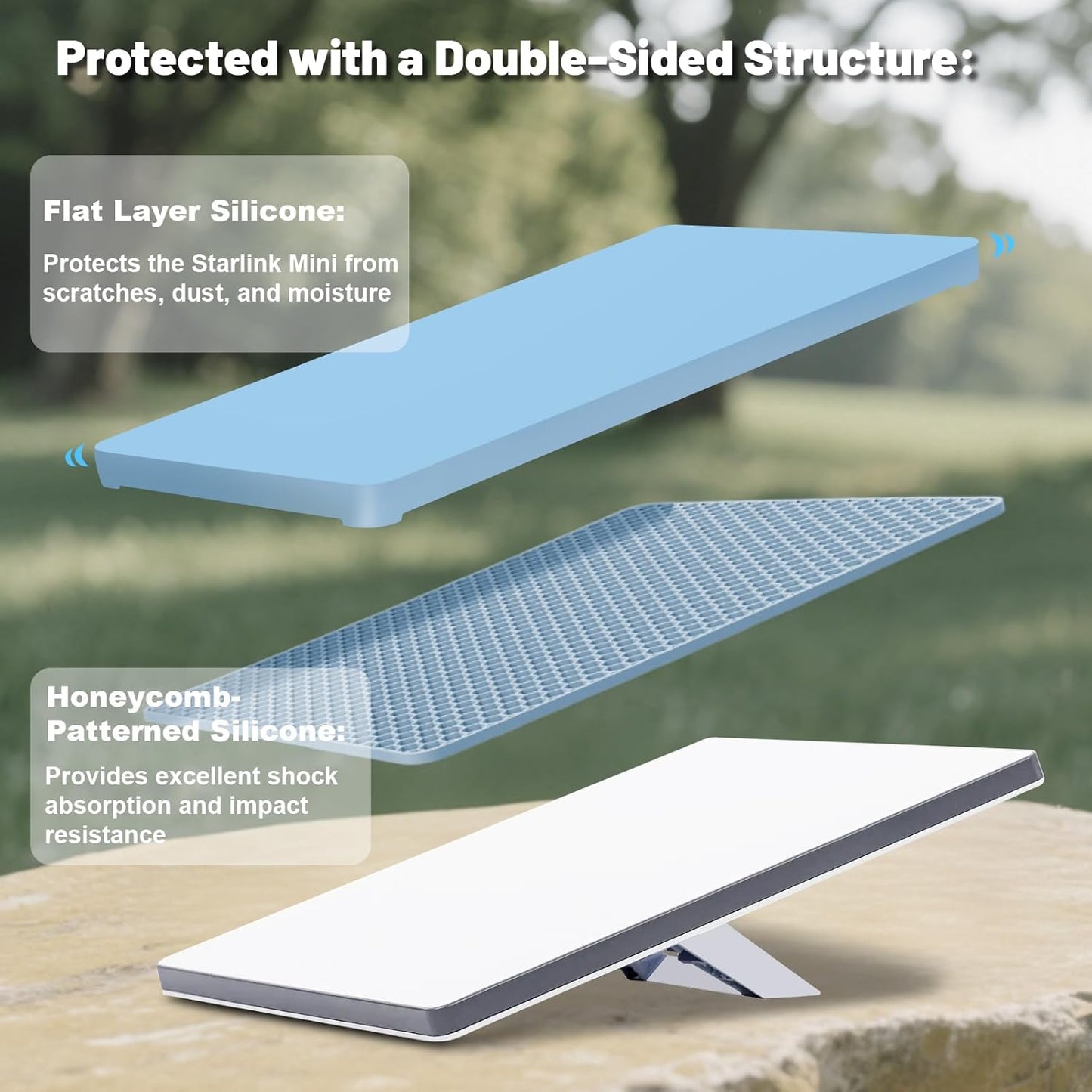 Starlink Mini Protective Cover, Starlink Mini Accessories Silicone Protective Case for Starlink Mini Dish Blue