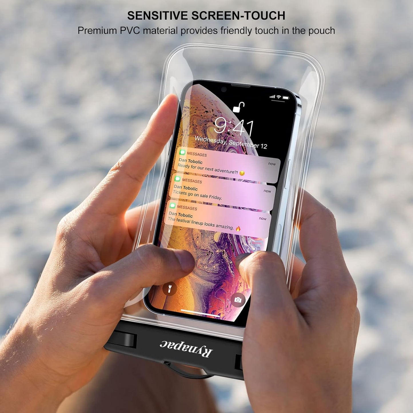 Waterproof Phone Pouch Bag - 8.5in Water Proof Cell Phone Case for Beach Travel Must Haves, Waterproof Phone Holder with Lanyard for iPhone 16 15 Pro Max Galaxy S24 S23 Ultra Pixel, Cruise Essentials