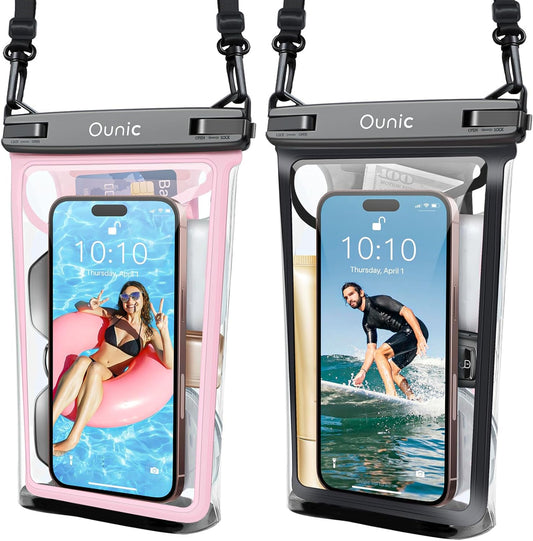 Large Waterproof Phone Pouch, Floating Waterproof Pouch for iPhone 16 15 14 13 12 Pro Max Galaxy S25 S24 S23, Adjustable Lanyard, IPX8 Waterproof Bag for Beach Cruise Swimming Rafting Boating