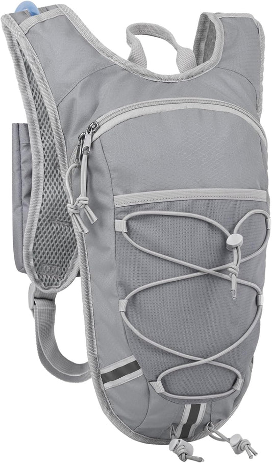 Lightweight Hydration Backpack 2L Water Bladder Pack for Running, Cycling, Hiking – Anti-Theft Water Backpack with Phone Holder, Trekking Pole Holder & Reflective Strips for Men & Women
