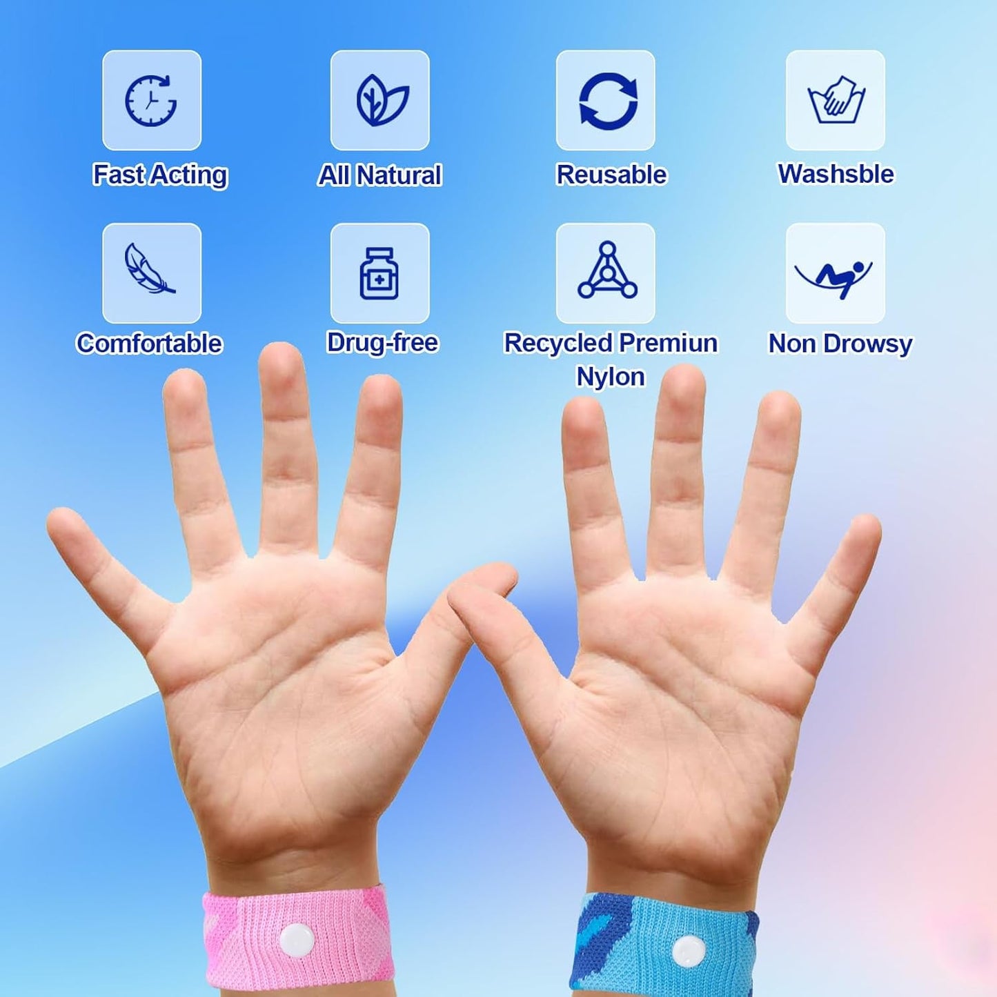 LYJEE Motion Sickness Bracelets for Adults and Kids Motion Sickness Bands Nausea Relief for Pregnant Women Acupressure Nausea Relief for Car, Sea, Air Sickness