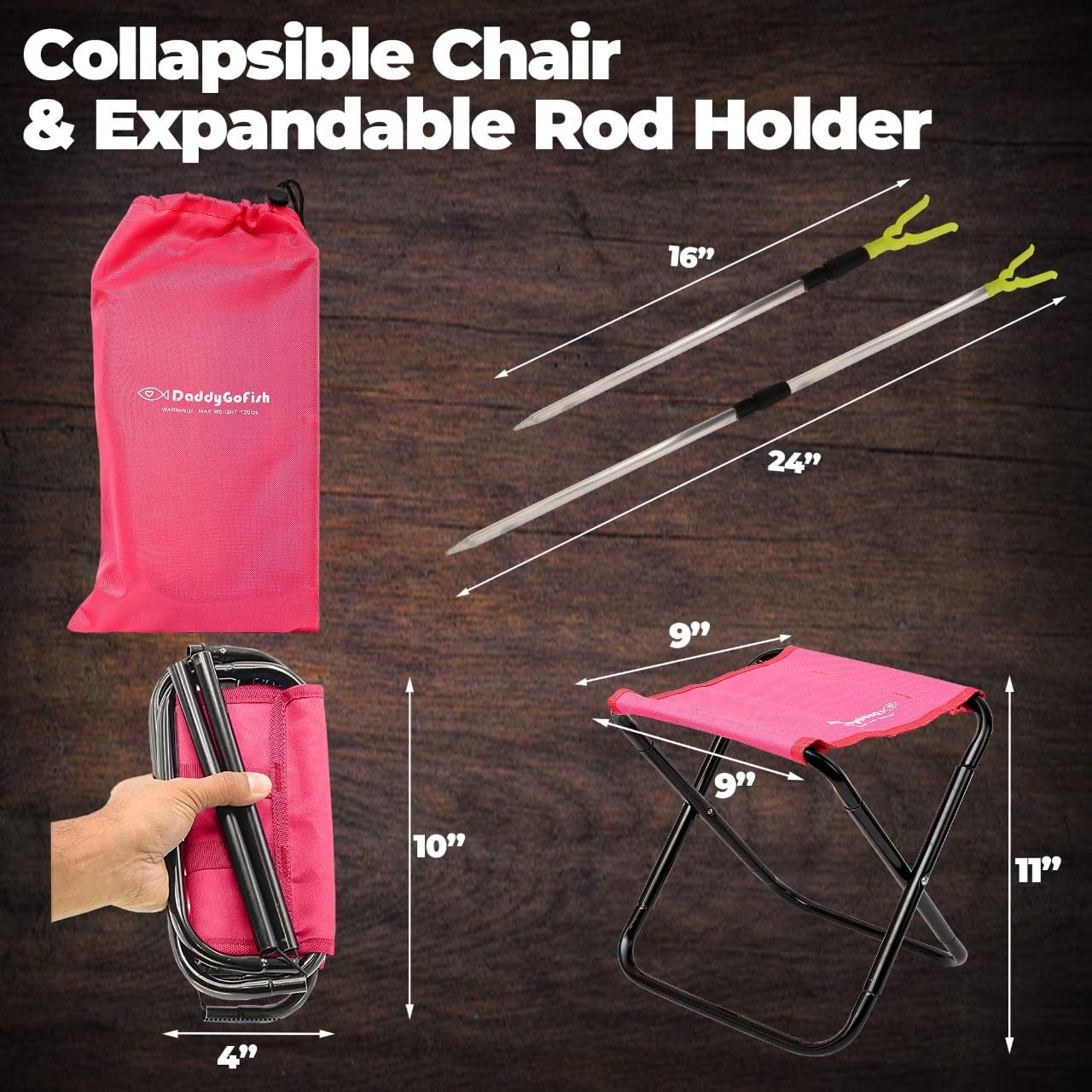 DaddyGoFish Kids Fishing Pole - Rod Reel Combo Tackle Box Starter Set - First Year Small Gear Kit for Boys Girls Toddler Youth Age Beginner Little Children