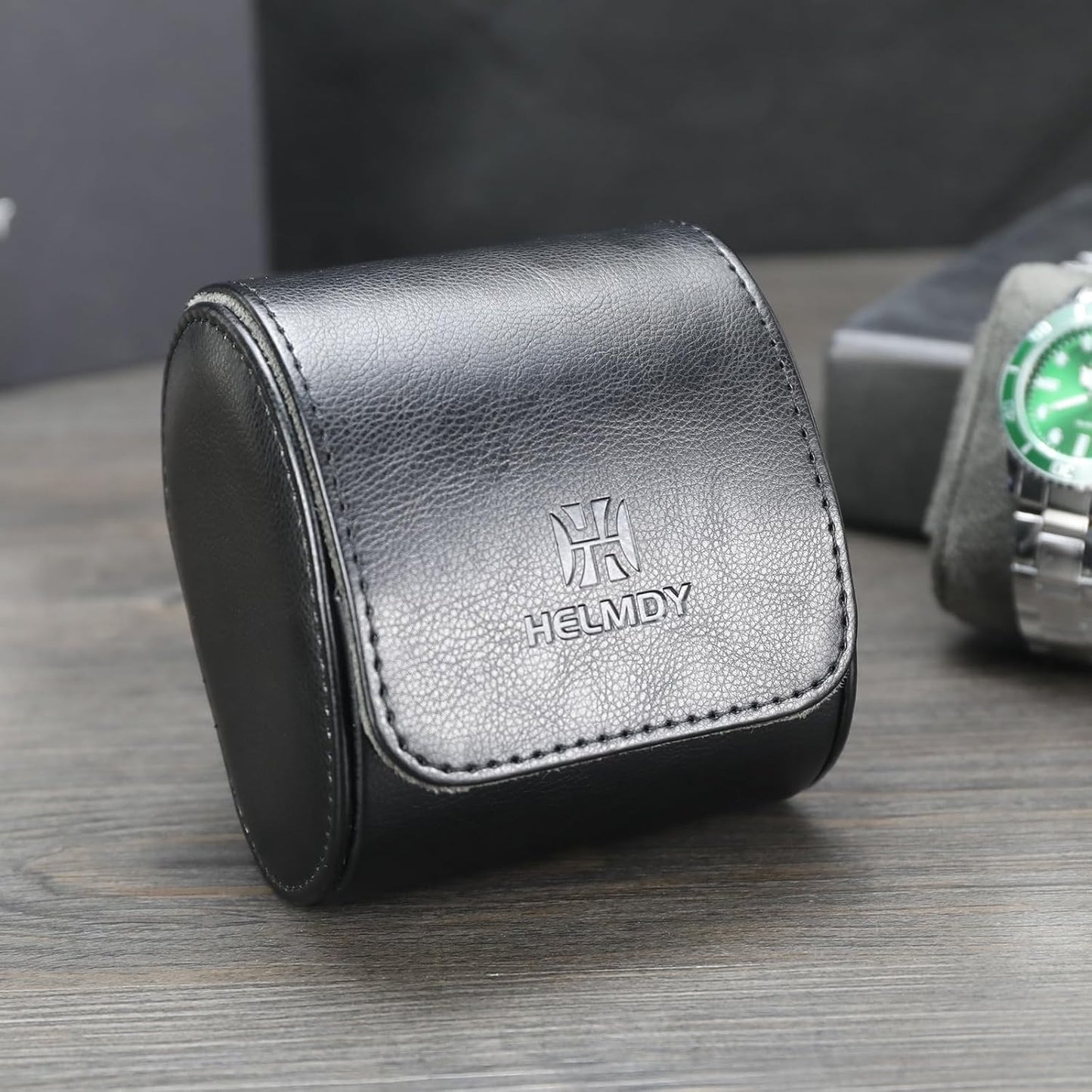 Watch Travel Case - Single Watch Roll Storage Box Organizer for Men's Women's Wristwatches & Smart Watches up to 50mm (Black / 1 Slot)