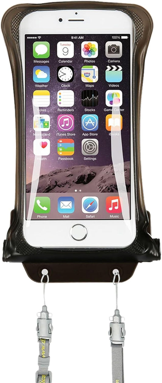 AquaVault 100% Waterproof Floating Smart Phone Case & Money Pouch - Fits All Phones - Made from Premium Heavy Duty PVC for Added Drop Protection - Includes Adjustable Neck Strap. Black