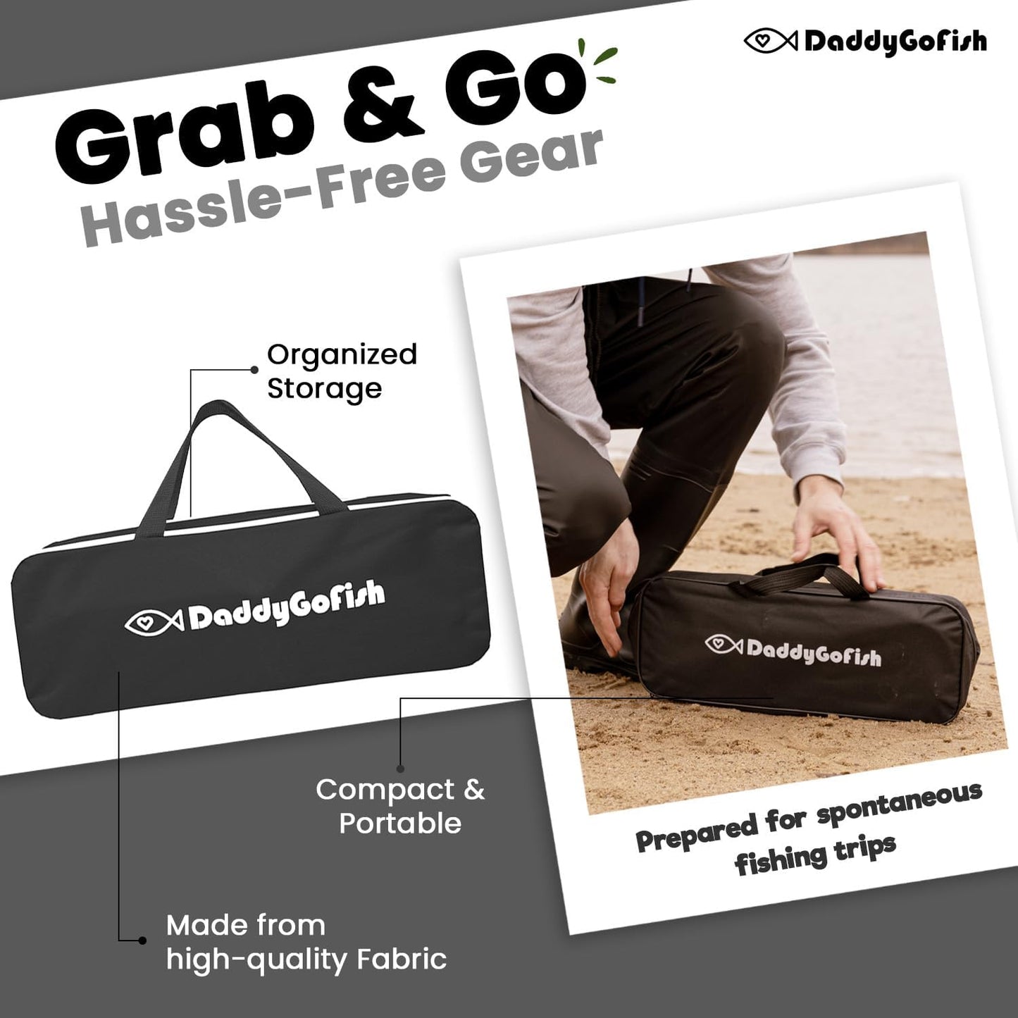 DaddyGoFish Kids Fishing Pole - Rod Reel Combo Tackle Box Starter Set - First Year Small Gear Kit for Boys Girls Toddler Youth Age Beginner Little Children