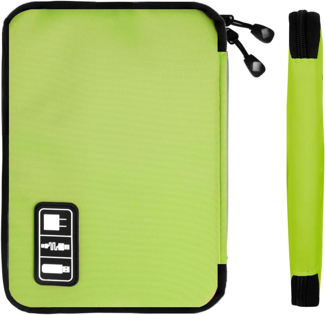 Electronics Organizer Travel Case,Electronic Accessories Storage Bag,Portable Waterproof Cable Organizer Bag,Travel Cord Organizer Bags for Small Charging Cord Storage,SD Card-Green